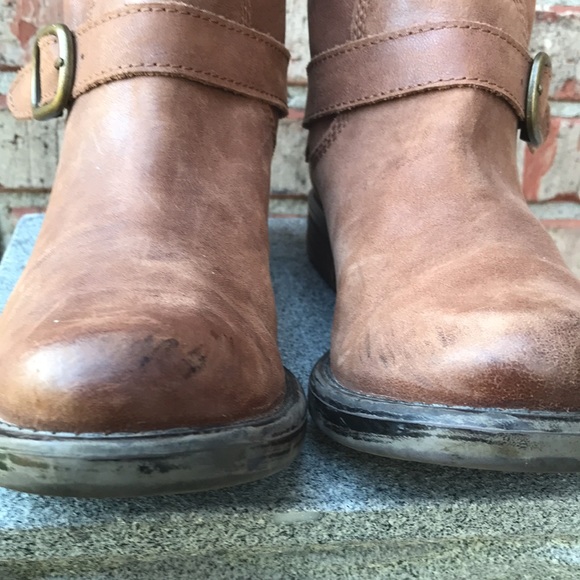 🚨B2G1 LUCKY BRAND Brown Tan Leather Ankle Boots - Picture 10 of 11